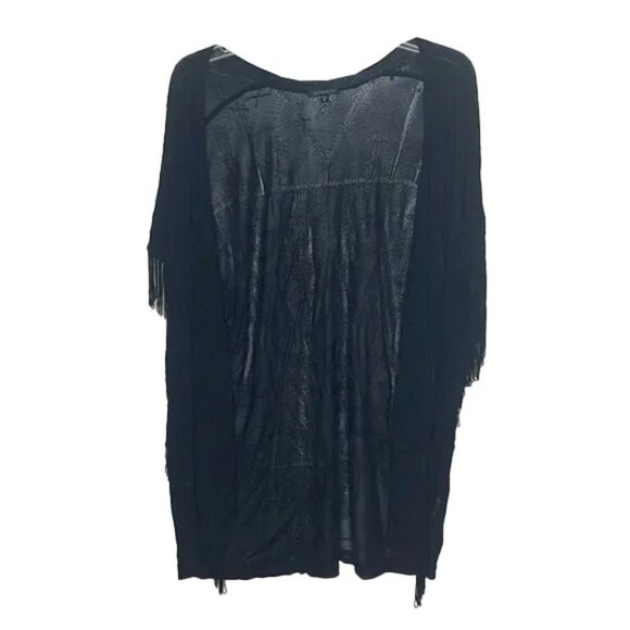 ❤️ 🆕 DYNAMITE black fringe cardigan size  XS - Picture 1 of 4